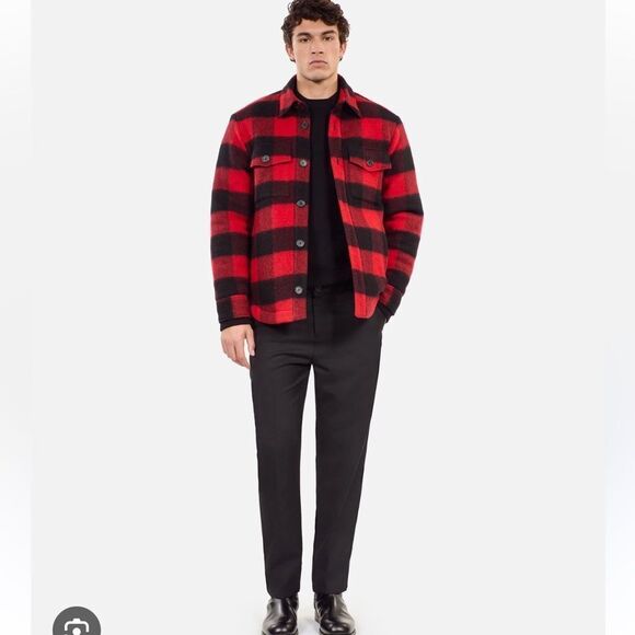 $615 The Kooples Overshirt-style checked jacket Men’s NWT Large - Picture 1 of 11